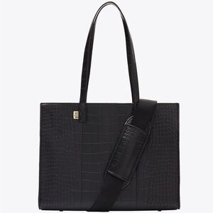 BEIS Black Croc The Work Tote